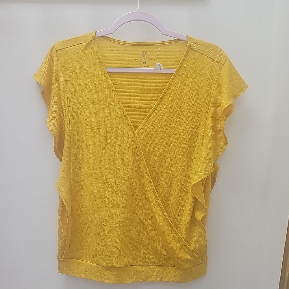 New York & Company Yellow Blouse Other